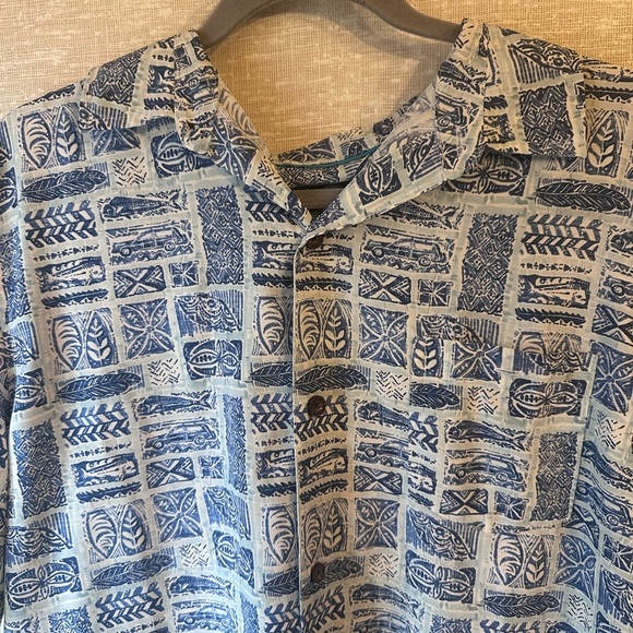 Blue Patterned Men's Shirt Havana Jim Size Large - Picture 5 of 7